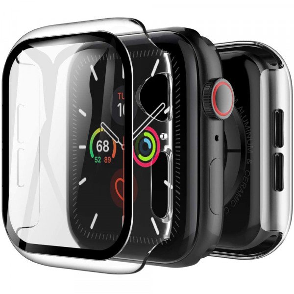 Wholesale Apple Watch Series 6/5/4/SE Hard Full Body Case with Tempered Glass 44MM (Clear)